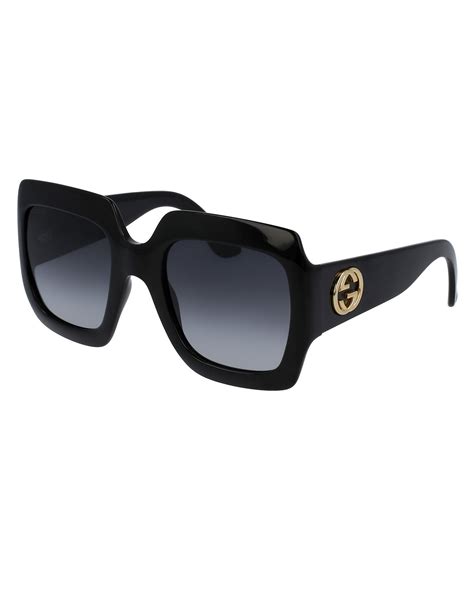 Oversized sunglasses Gucci Black in Metal 